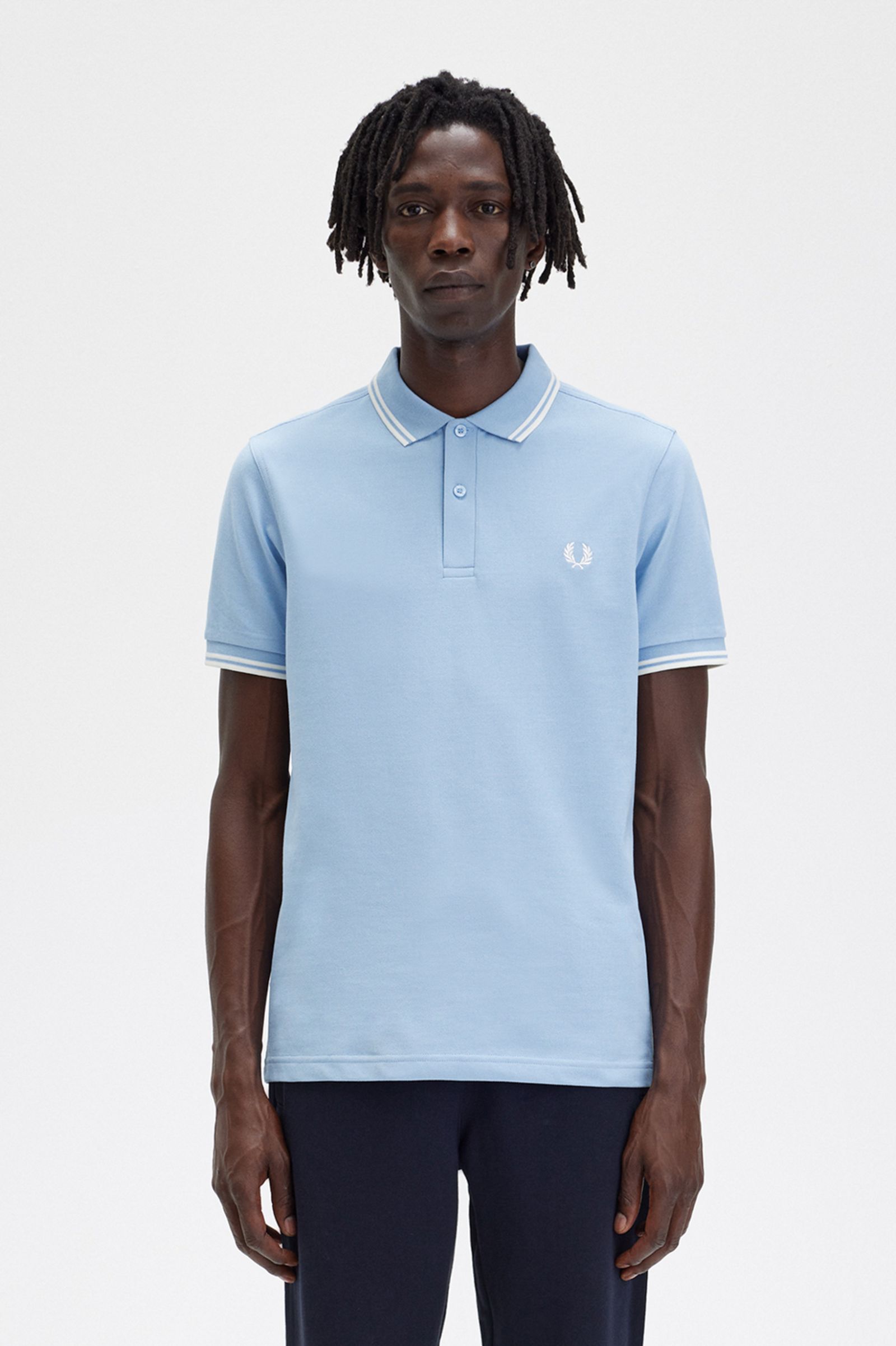 M3600 - Sky / Snow White / Snow White | The Fred Perry Shirt