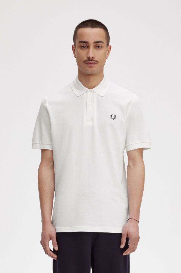 M12 - White / Ice / Navy | The Fred Perry Shirt | Men's Short 