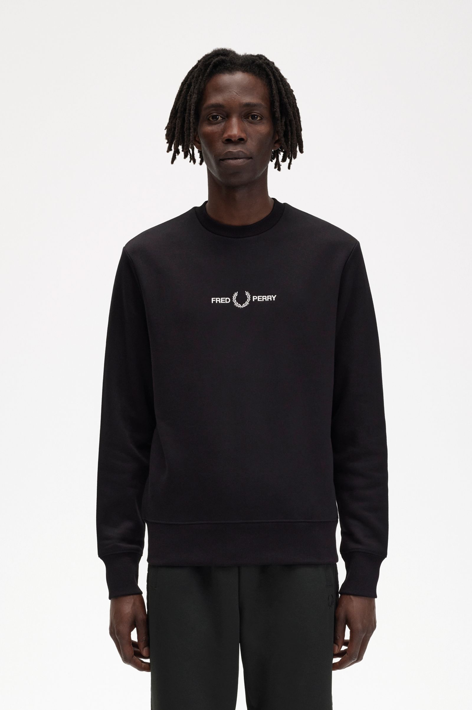Barrie embroidered panelled sweatshirt - Black