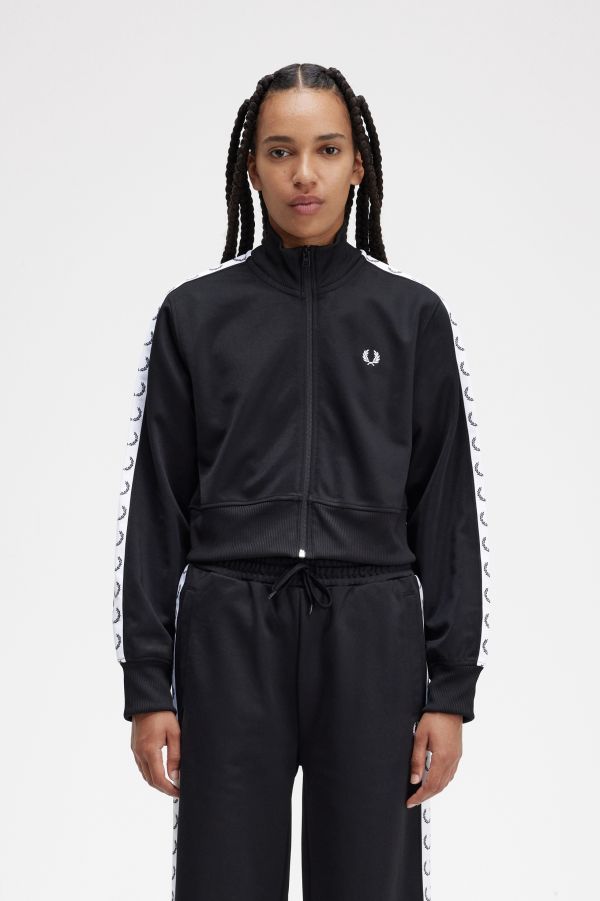Buy Fred Perry Men Black Solid Knitted Tape Logo Track Jacket