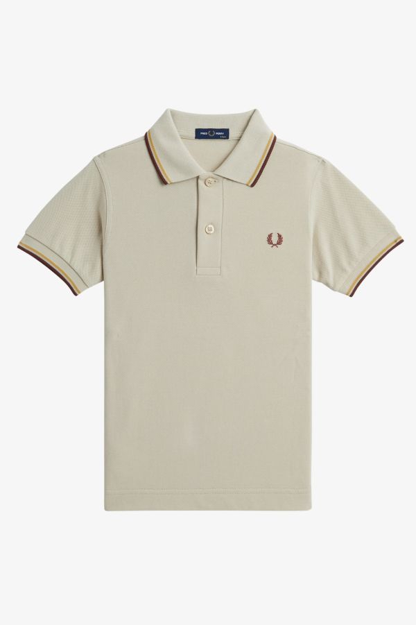 Polo com borda com ponto descontínuo dupla Fred Perry para criança