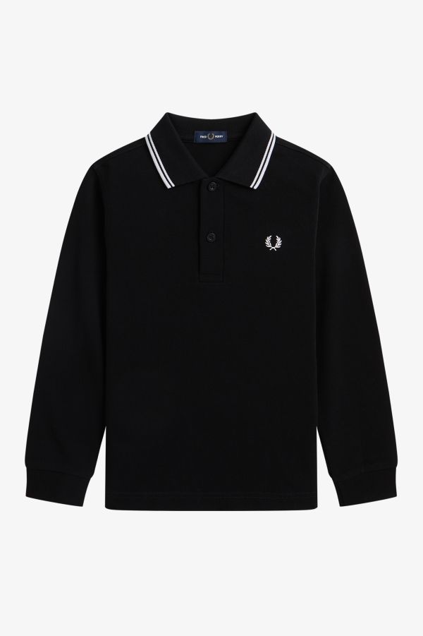 Polo Fred Perry à double liseré et à manches longues pour enfants