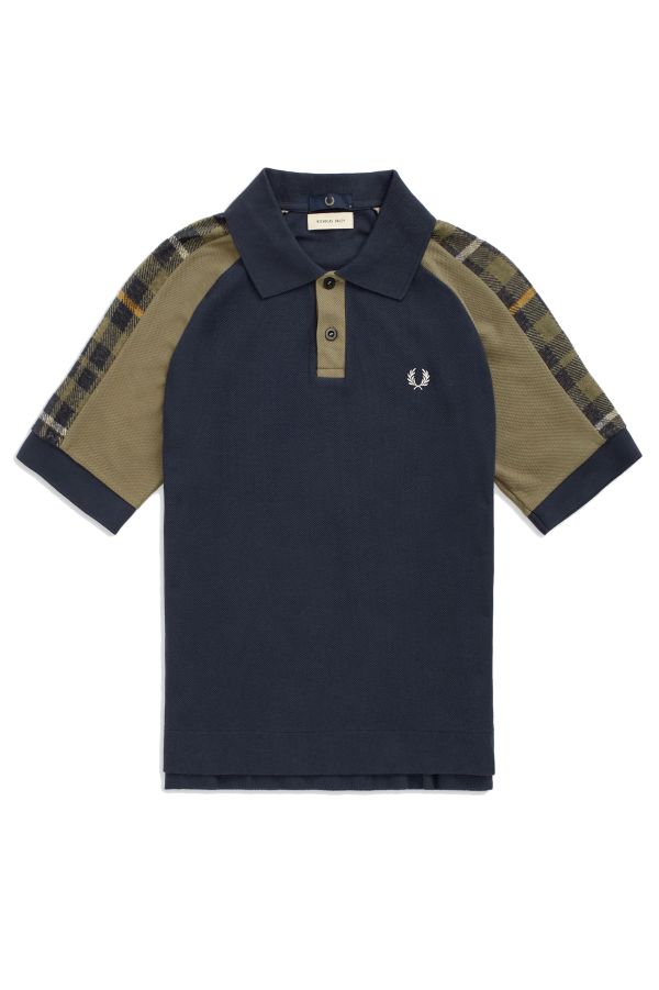 Nicholas Daley Tartan Panel Polo Shirt