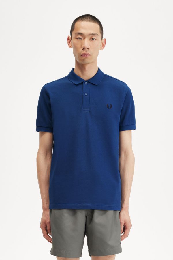M12 - Navy / Ice / Ice | The Fred Perry Shirt | Men's Short & Long 