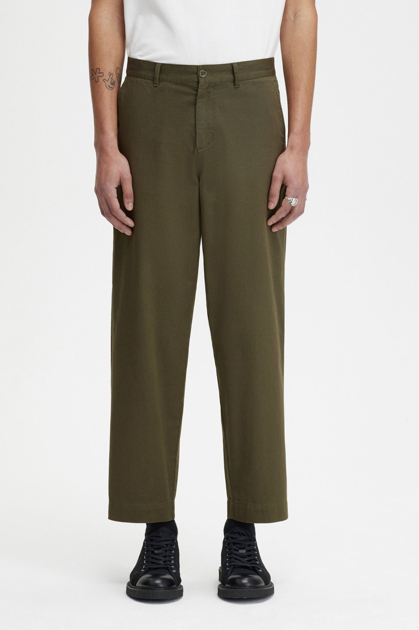 Straight Leg Twill Trousers - Uniform Green | Men's Trousers 