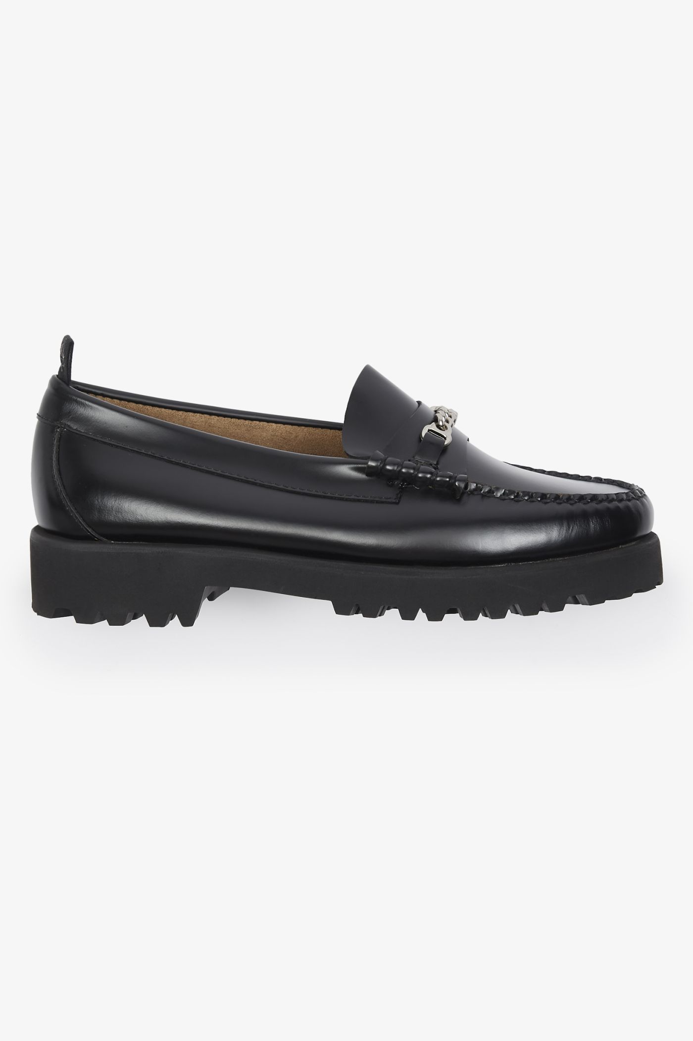 Chain Detail Penny Loafers - Black | G.H.Bass | Fred Perry UK