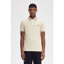 M3600 - Oatmeal / Nut Flake / Field Green | The Fred Perry Shirt 
