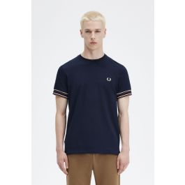 Bold Tipped Piqué T-Shirt - Navy | Men's T-Shirts | Designer T