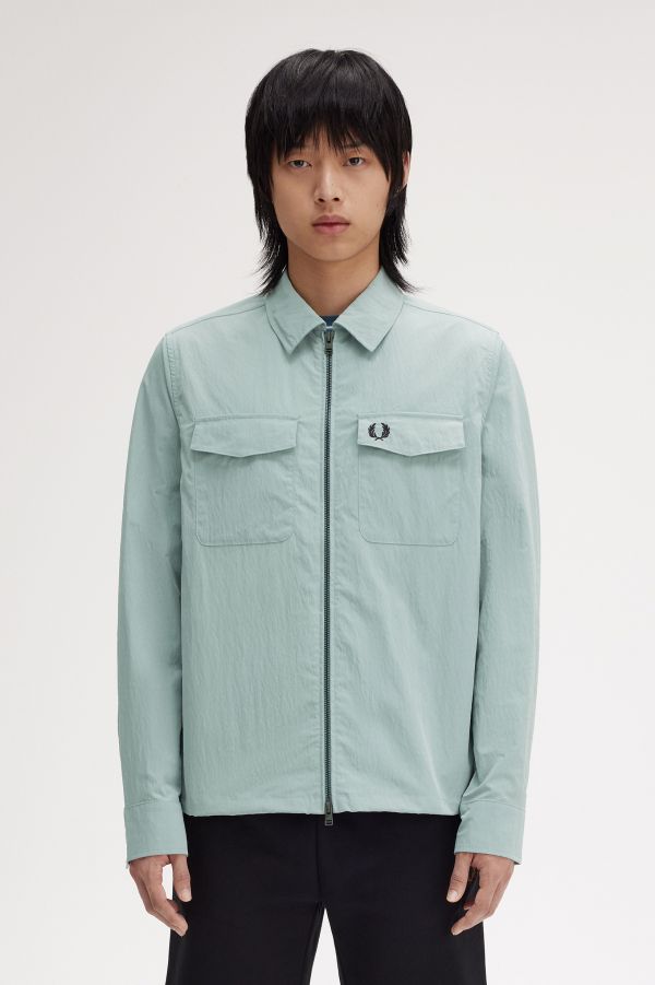 Textured Zip-Through Overshirt