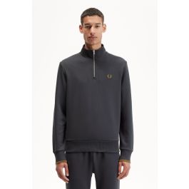 Half Zip Sweatshirt - Anchor Grey / Dark Caramel | Men's