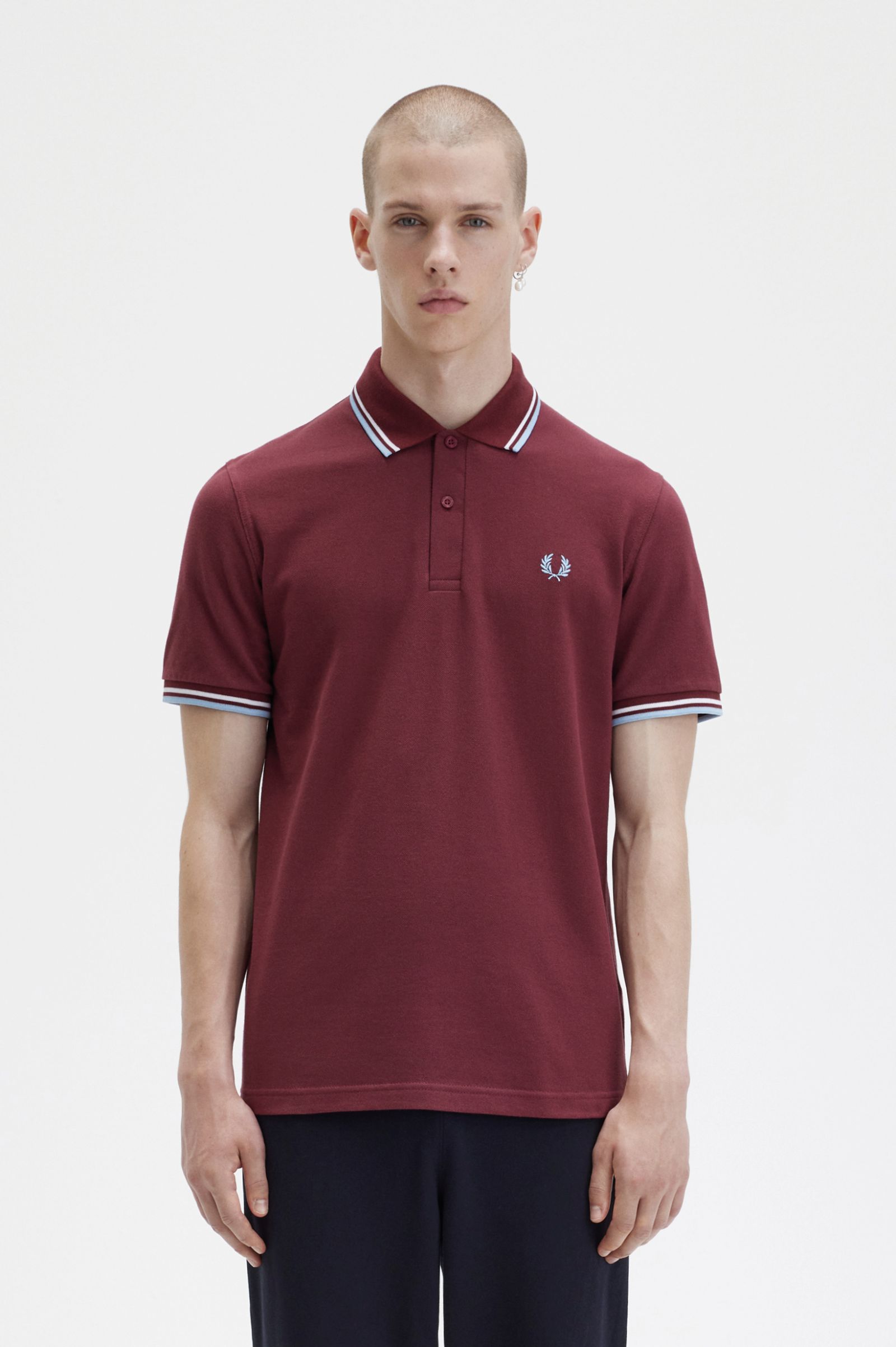 Fred perry white ice maroon hotsell