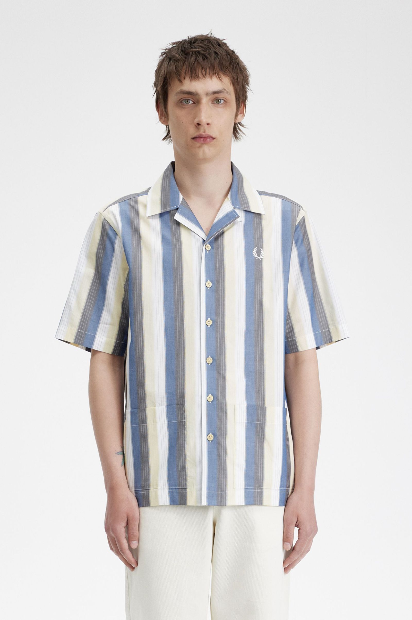 Ombre Stripe Revere Collar Shirt | Fred Perry