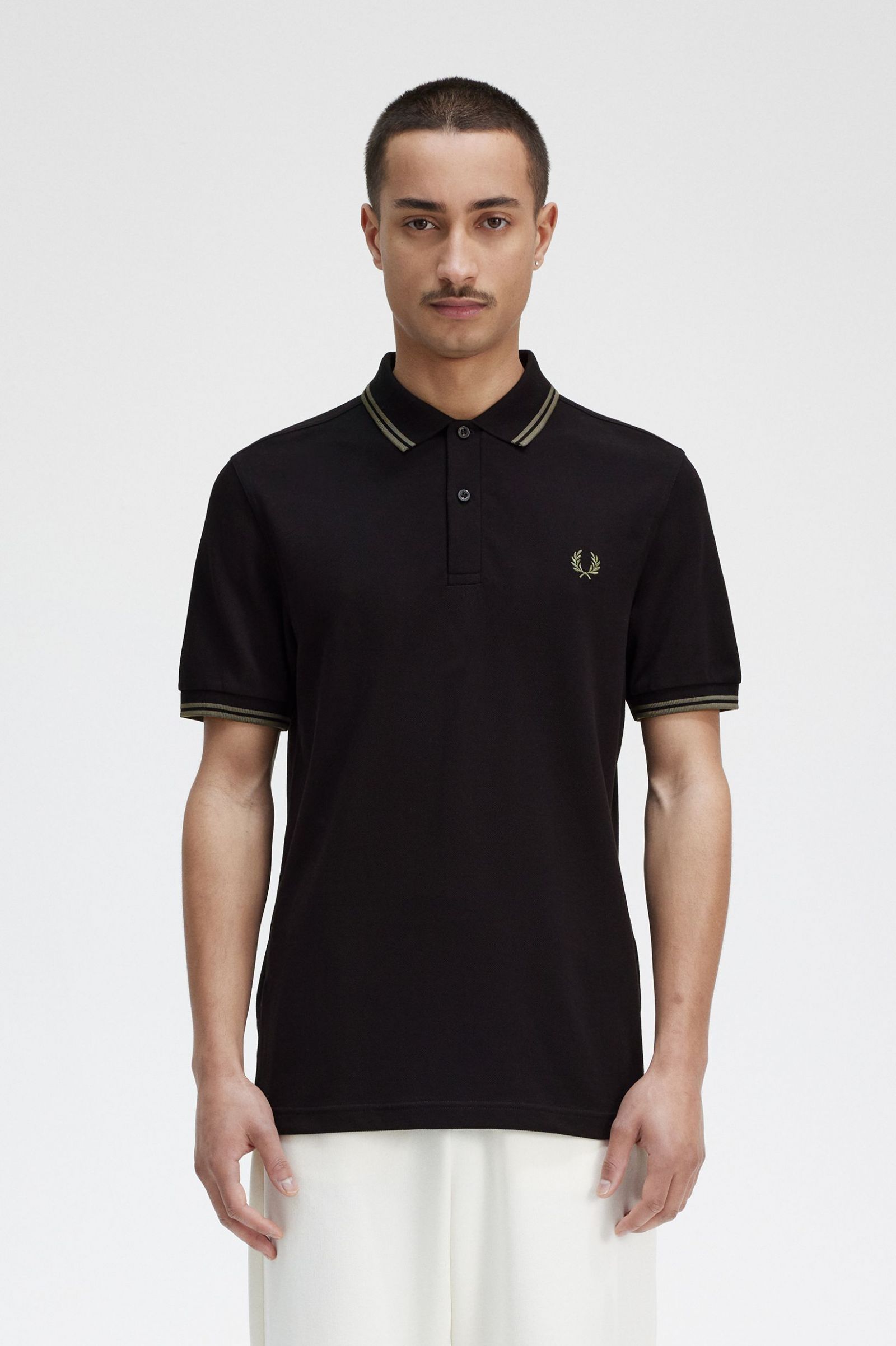 3D Graphic Fred Perry Shirt - Black | Men's Polo Shirts | Short & Long ...