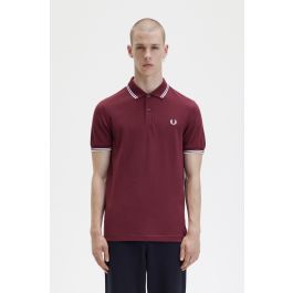 M3600 - Port / White / White | The Fred Perry Shirt | Men's Short