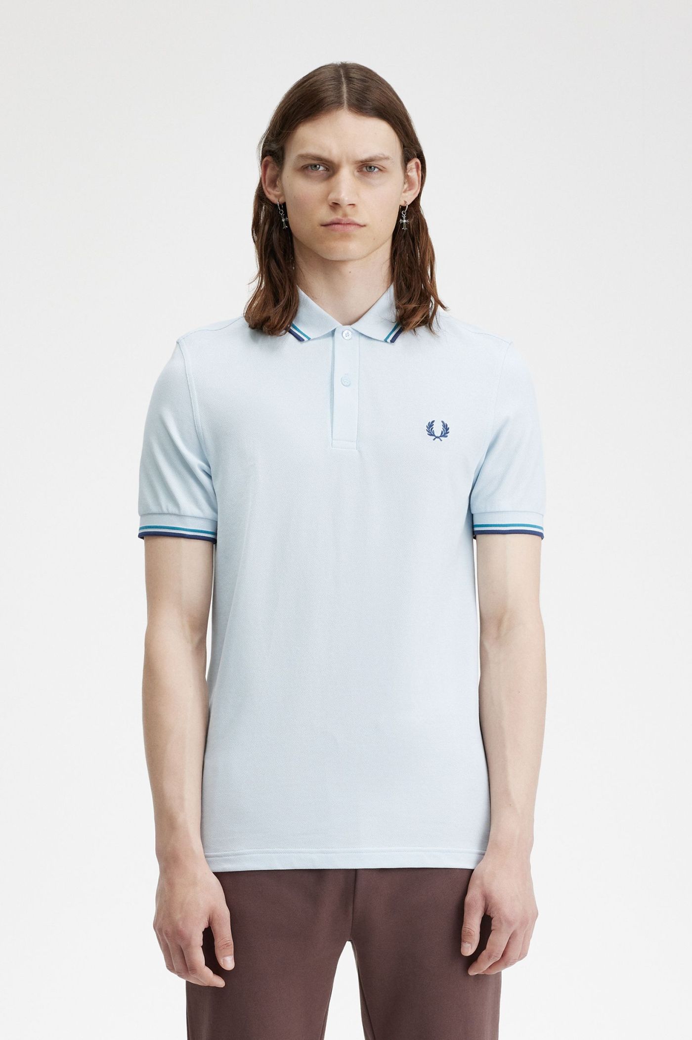 M3600 - Light Ice / Cyber Blue / Midnight Blue | The Fred Perry Shirt 