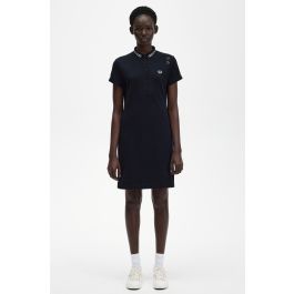 Tipped Pique Dress - Black | Amy Winehouse Foundation Collection