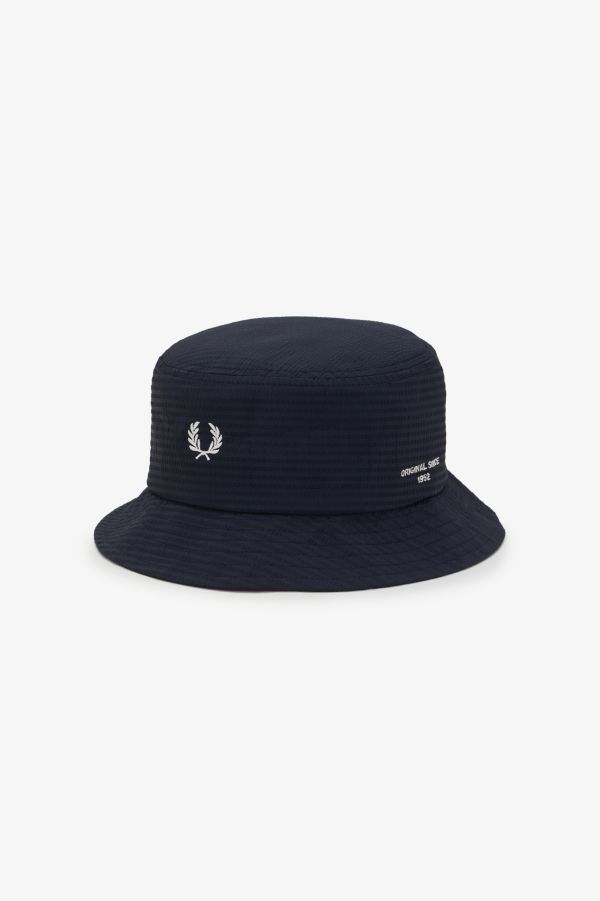 Dual Branded Seersucker Bucket Hat