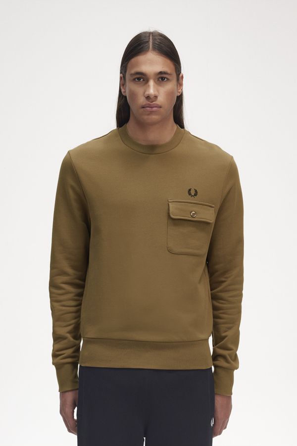 Pocket Detail Crew Neck Sweatshirt