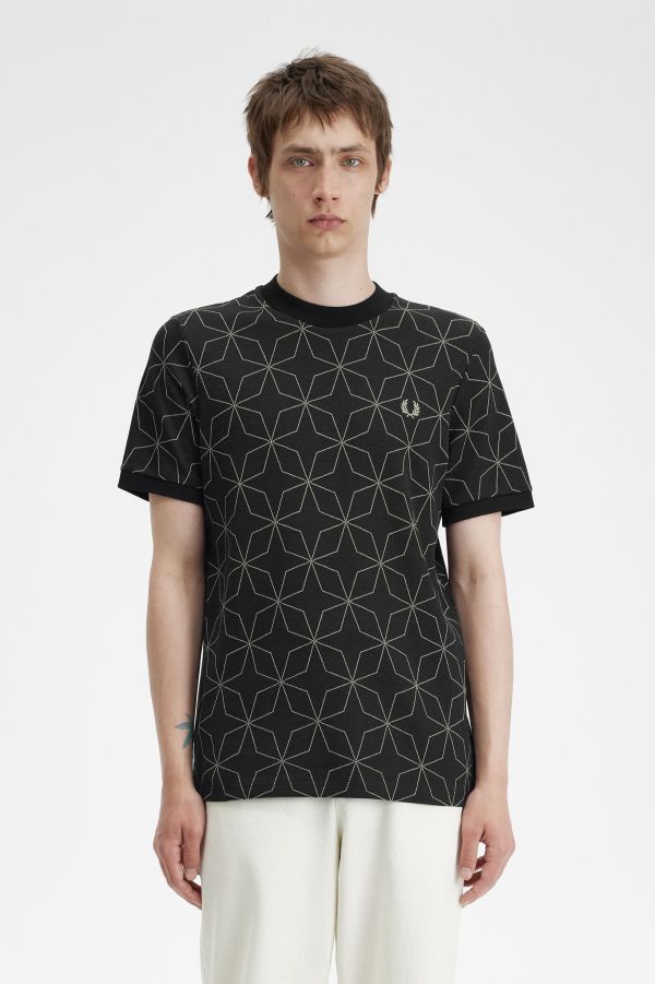 T-Shirt Con Motivo Geometrico