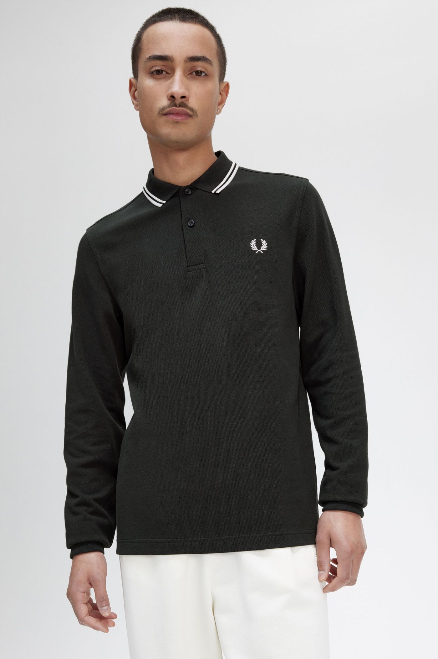 M3636 - Night Green / Snow White / Snow White | The Fred Perry 