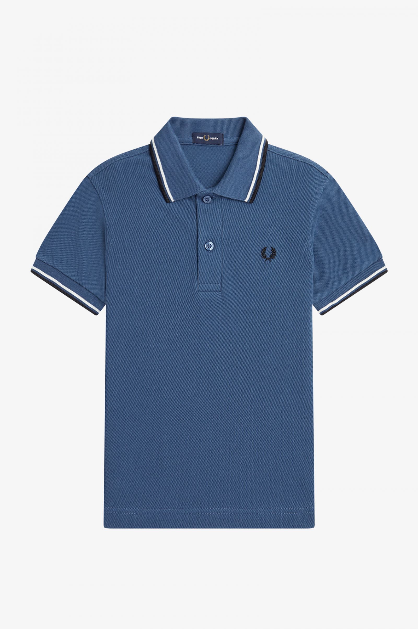 Kids Twin Tipped Fred Perry Shirt - Midnight Blue / Snow White / Black ...