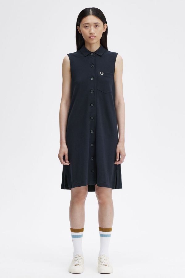 Button Through Piqué Shirt Dress