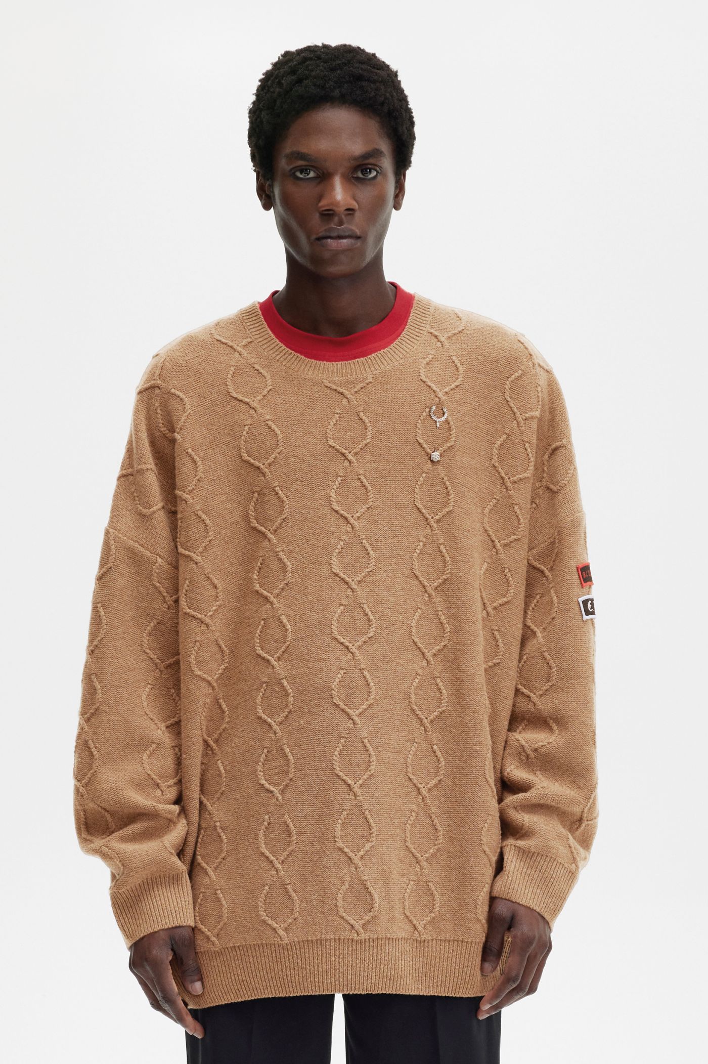 Patch Detail Oversized Jumper - Almond | Raf Simons | Polo Shirts