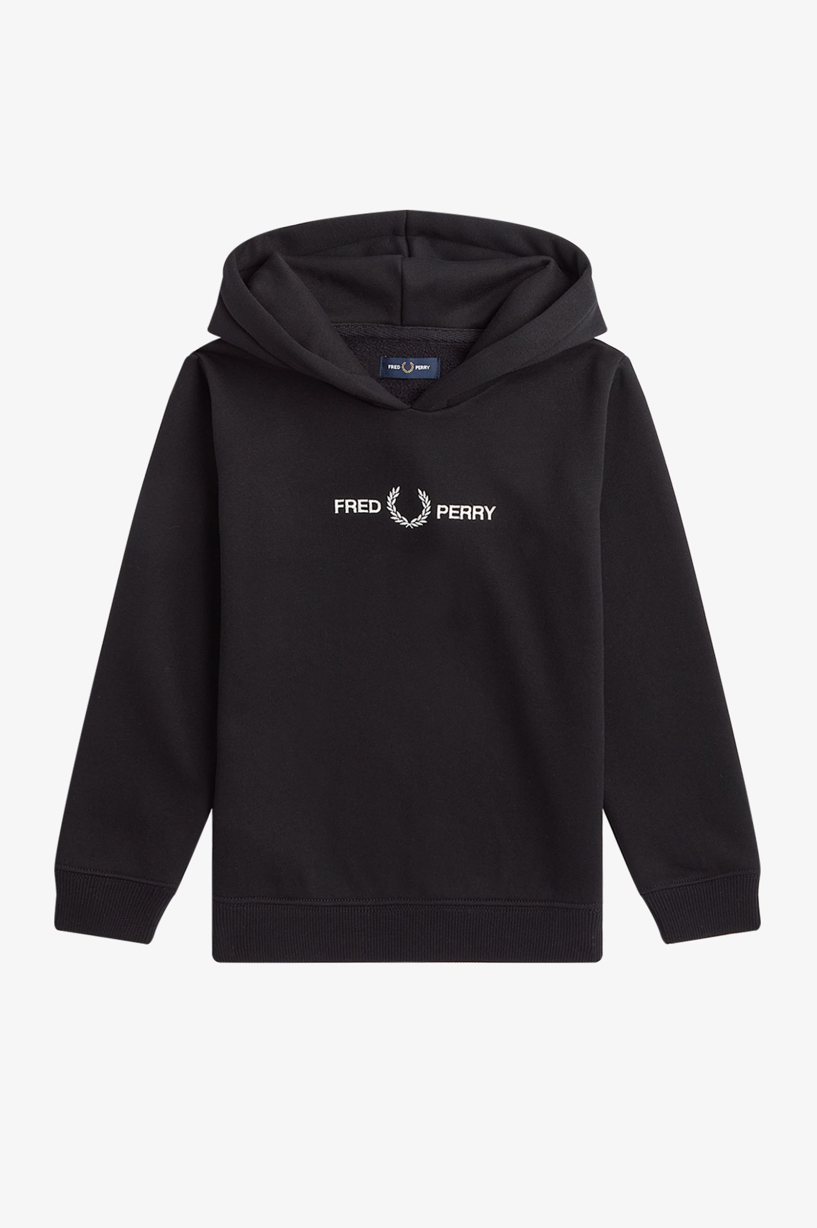 Fred perry embroidered hooded sweatshirt hotsell