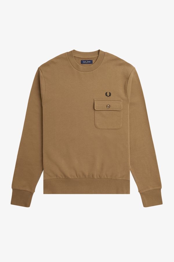 Pocket Detail Crew Neck Sweatshirt