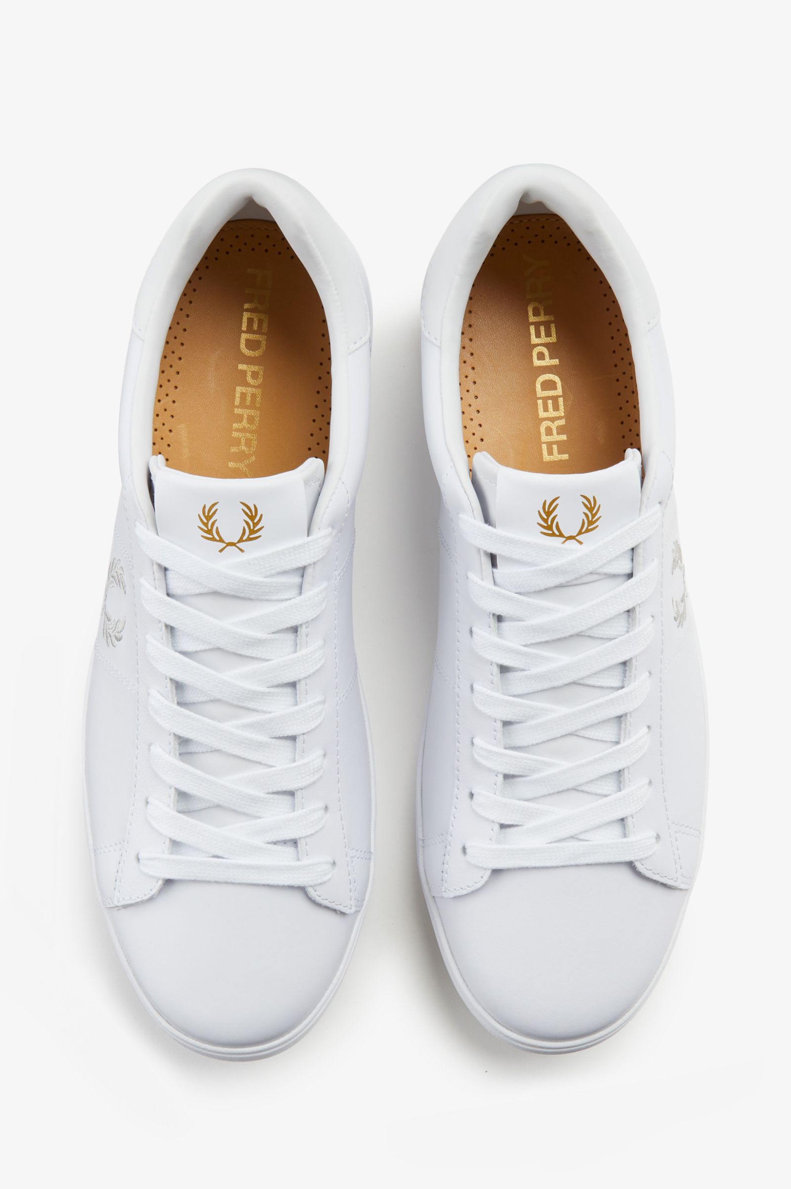 Fred perry white leather trainers online