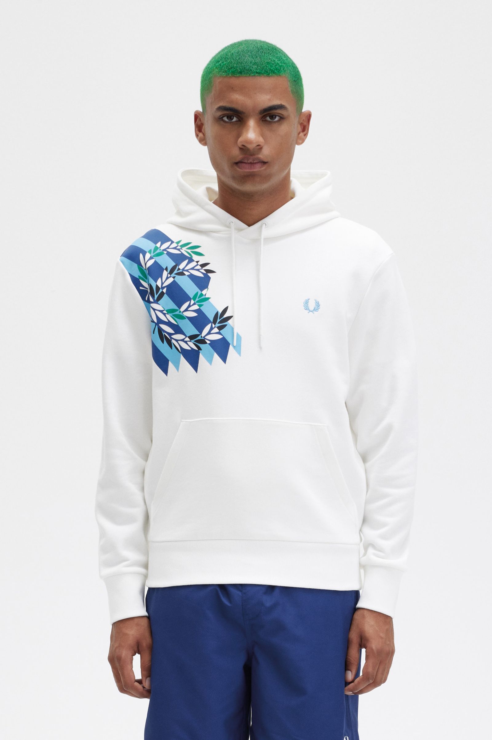 White fred perry hoodie sale