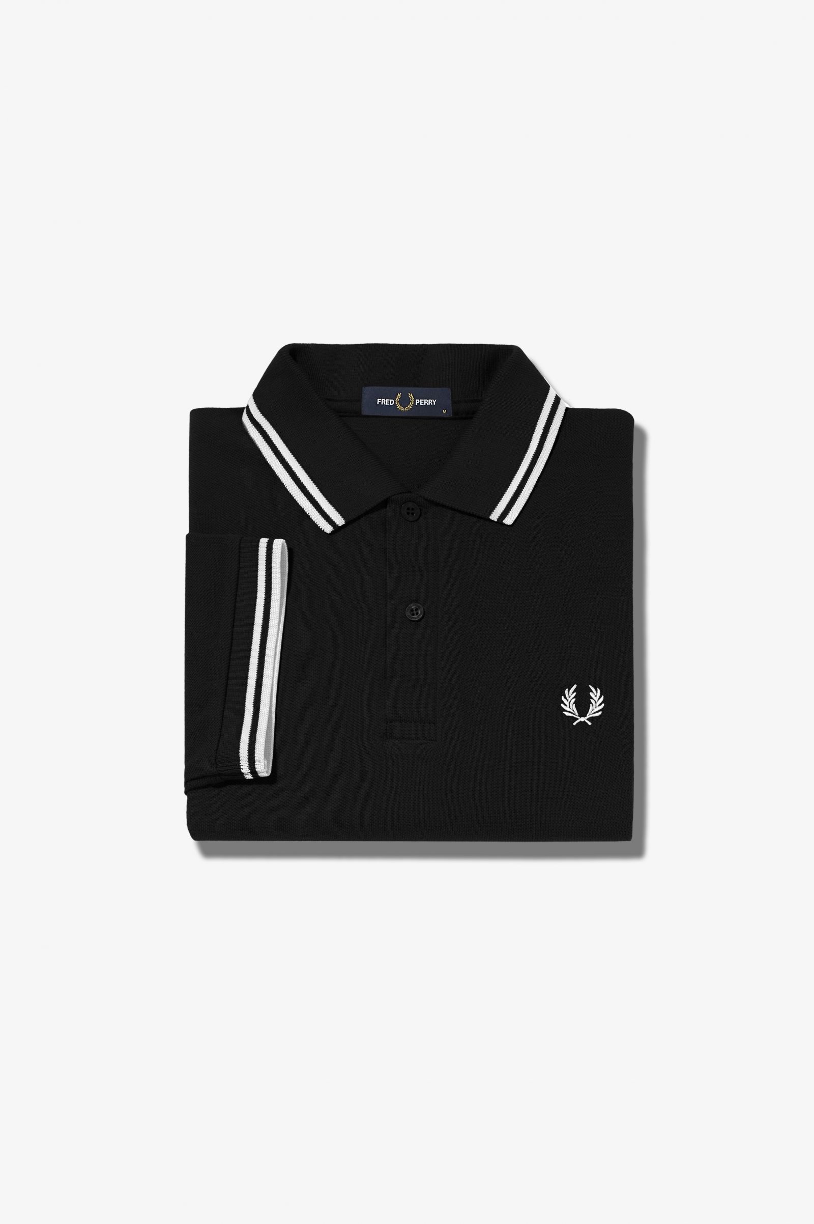 M3600 - Black / White / White | The Fred Perry Shirt | Men's Short