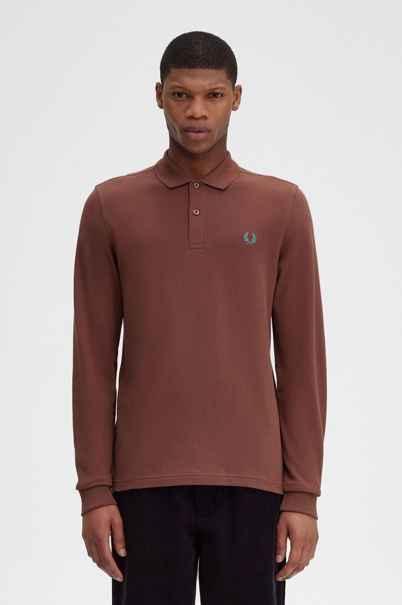 M6006 - Whisky Brown / Deep Mint | The Fred Perry Shirt | Men's