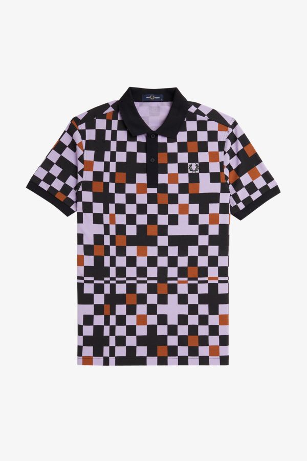 Chequerboard Print Fred Perry Shirt