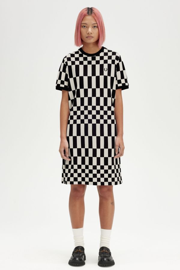 Chequerboard Piqué T-Shirt Dress