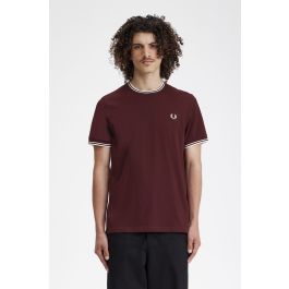 Twin Tipped T-Shirt - Oxblood | Designer T-Shirts for Men - Fred Perry