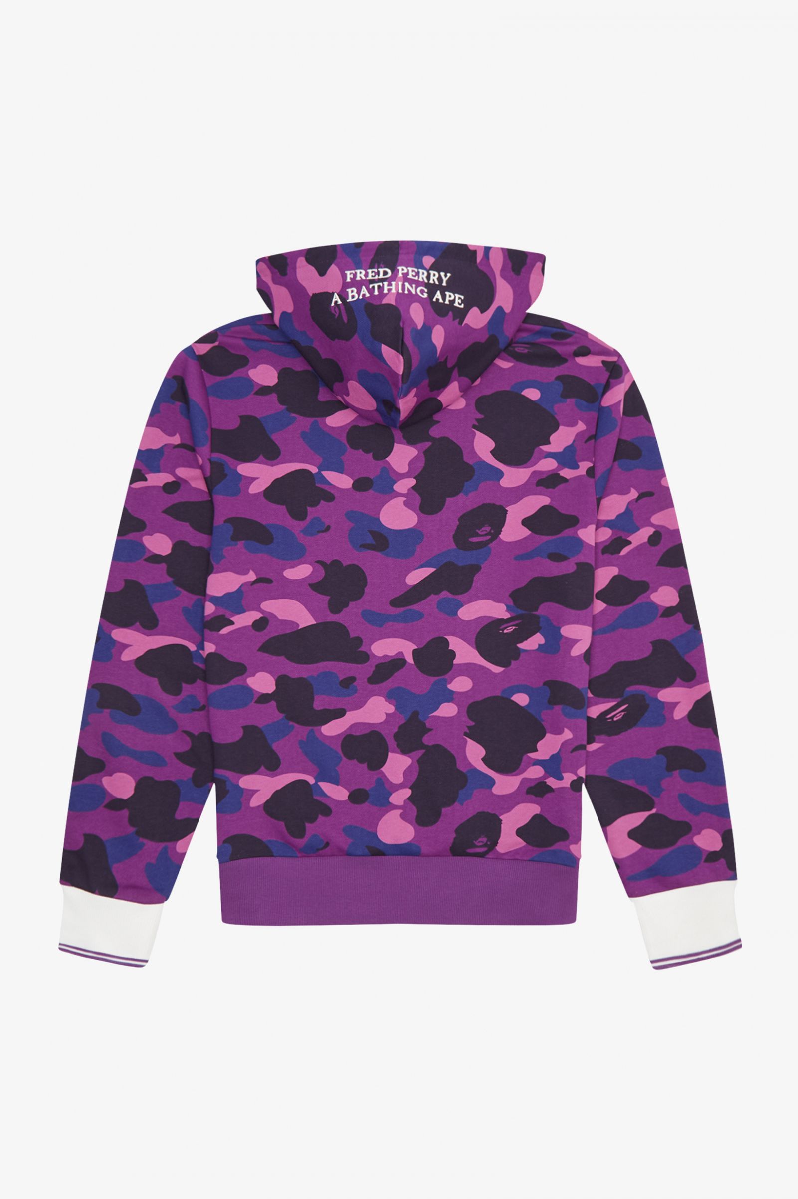 Fred Perry Men's x BAPE Popover Hoodie Purple Medium