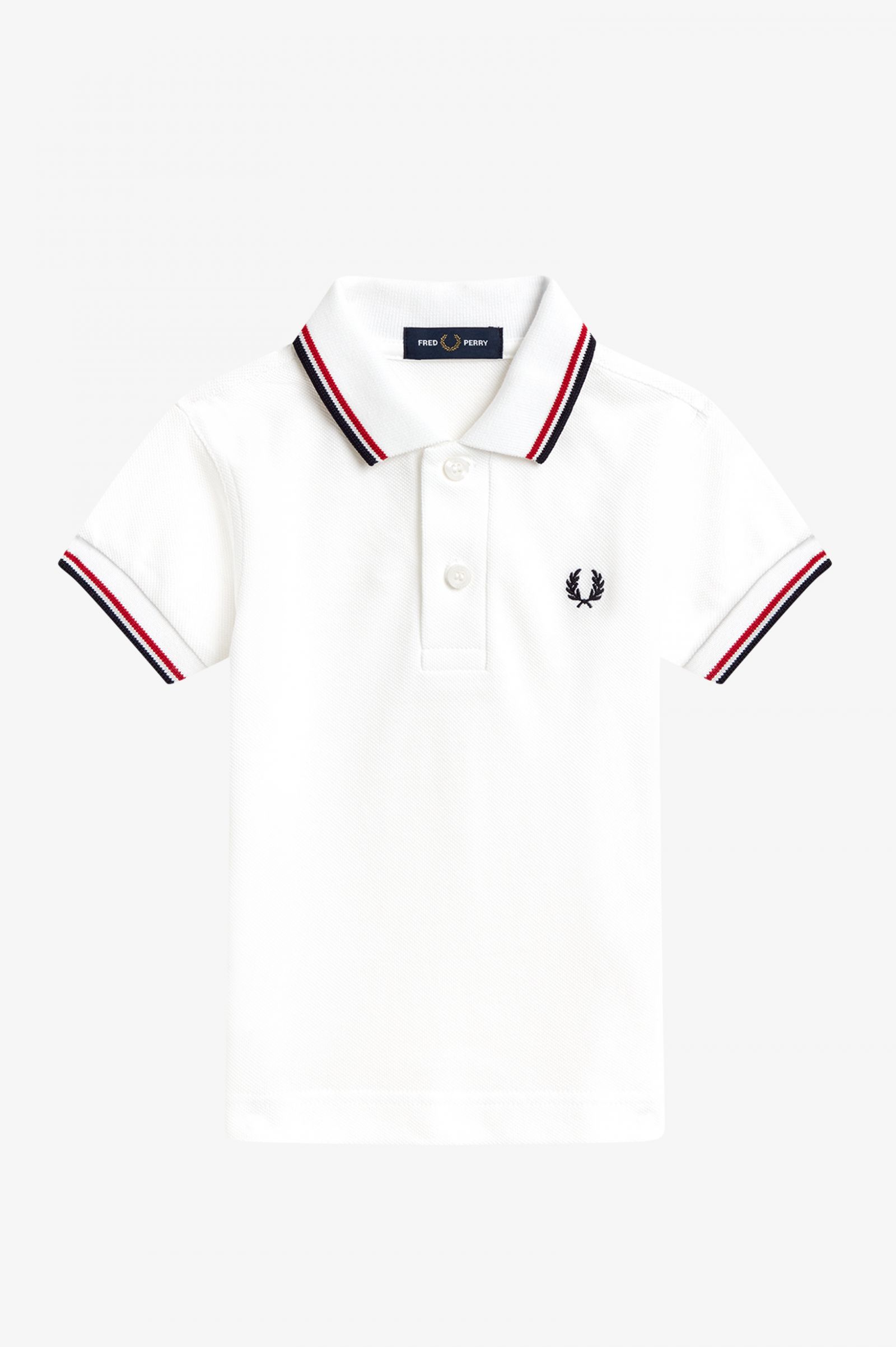 My First Fred Perry Shirt - White / Bright Red / Navy | Kids | Children ...