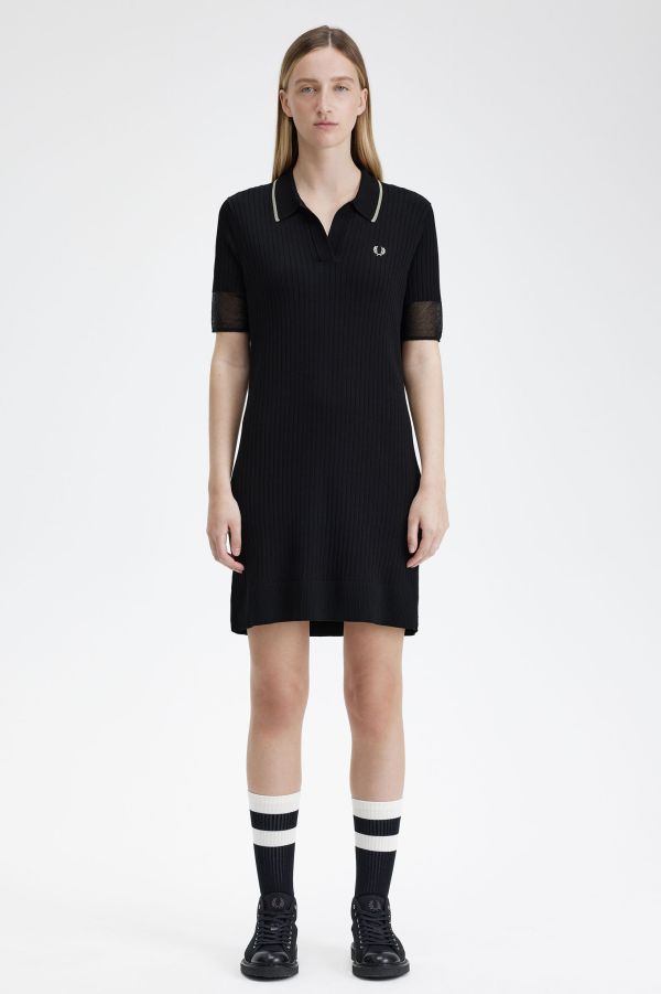 Fred Perry Shirt Dress - Navy | Women's Dresses | Polo Dresses 
