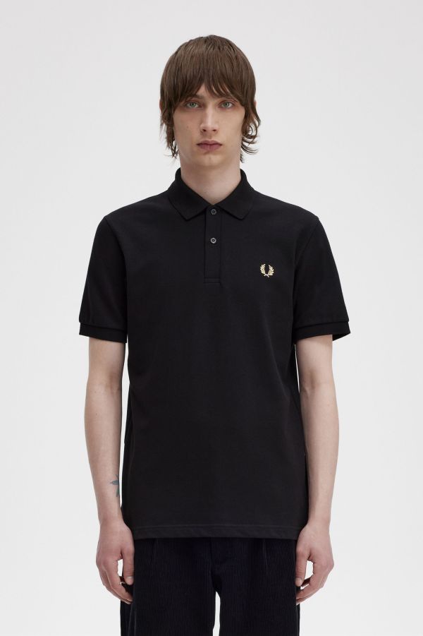 M3600 - Black / Ecru / Dusty Rose Pink | The Fred Perry Shirt 