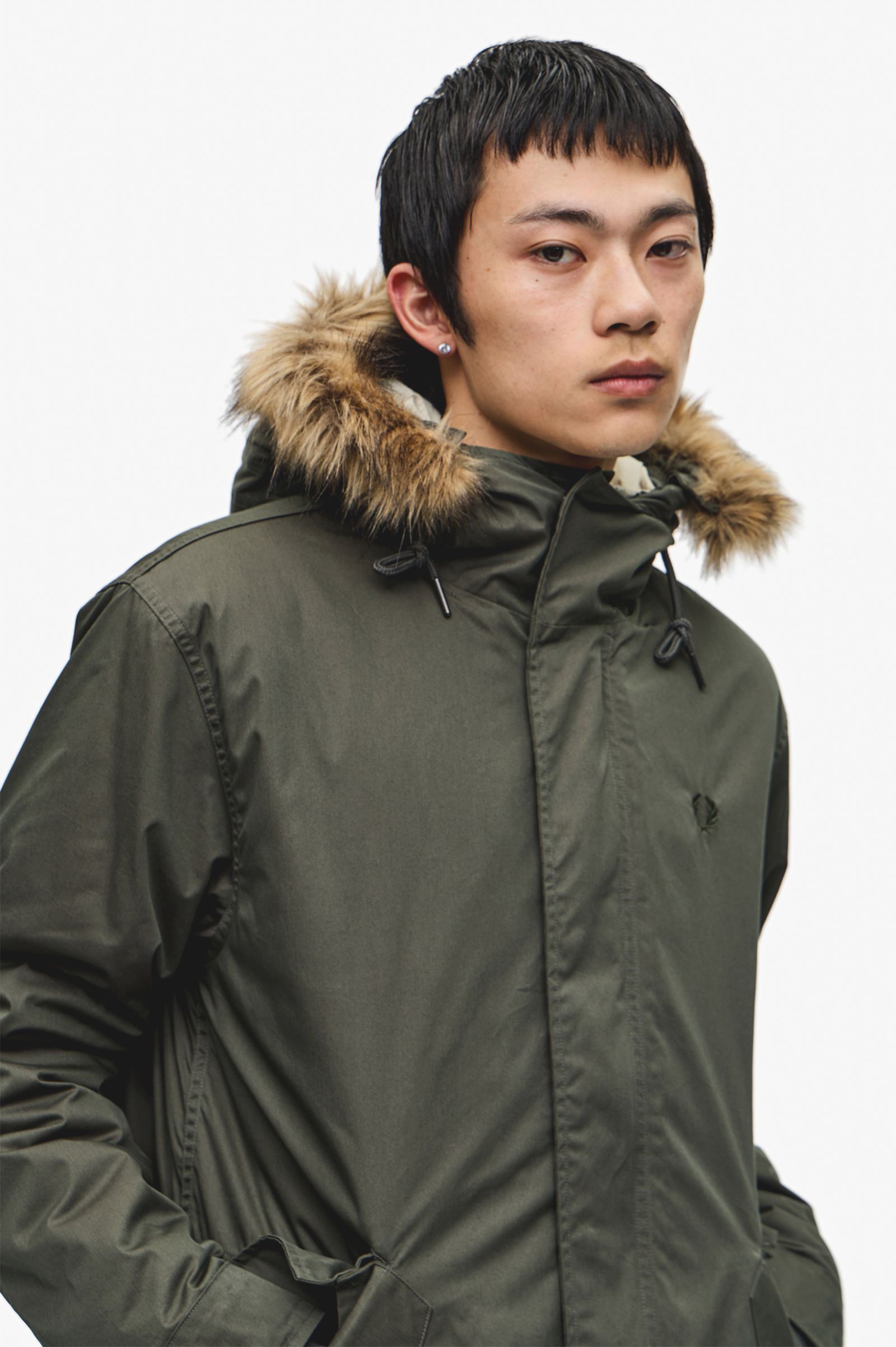 販売のため FRED PERRY 16AW Fishtail Parka-Olive/M - メンズ