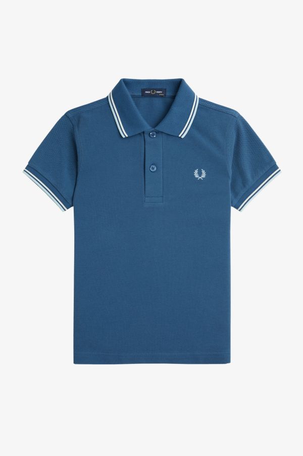 Polo com borda com ponto descontínuo dupla Fred Perry para criança